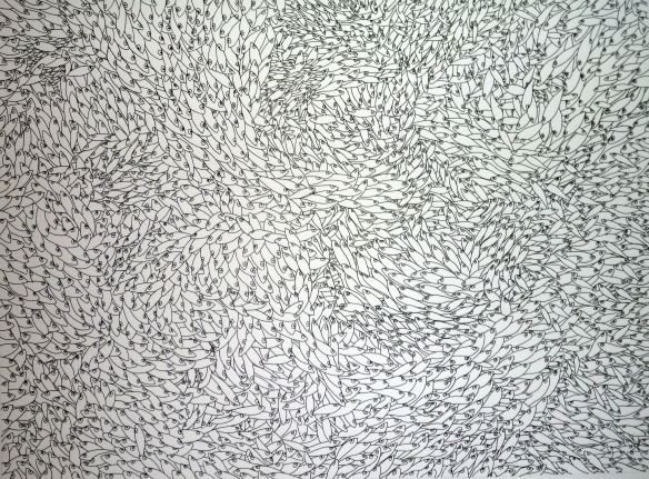 sepiafishes/ tintenfische ink on paper / 40 x 30 cm